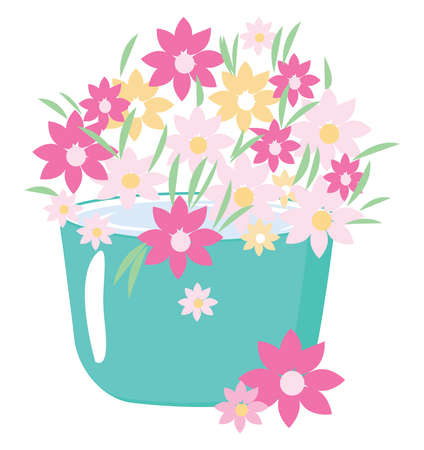 Daisies flower, illustration, vector on white background.のイラスト素材
