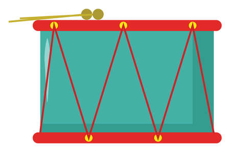 Drum instrument, illustration, vector on white background.のイラスト素材