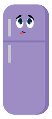 Purple fridge, illustration, vector on white background.のイラスト素材