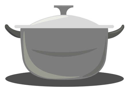Silver pan, illustration, vector on white background.のイラスト素材