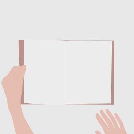 Open notebook, illustration, vector on white background.のイラスト素材