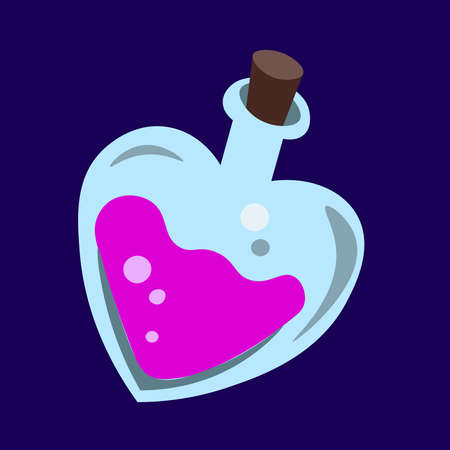Love potion, illustration, vector on white background.