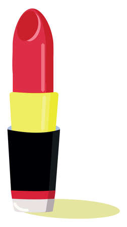 Red lipstick, illustration, vector on white background.のイラスト素材