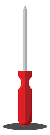 Red screwdriver, illustration, vector on white background.のイラスト素材