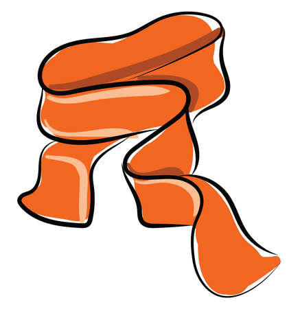 Orange scarf, illustration, vector on white background.のイラスト素材