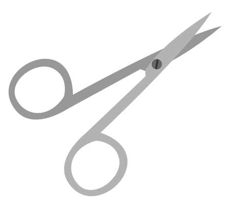 Small scissors, illustration, vector on white background.のイラスト素材