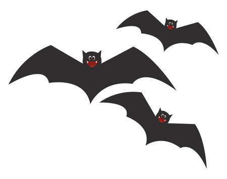 Smiling bats, illustration, vector on white background.のイラスト素材
