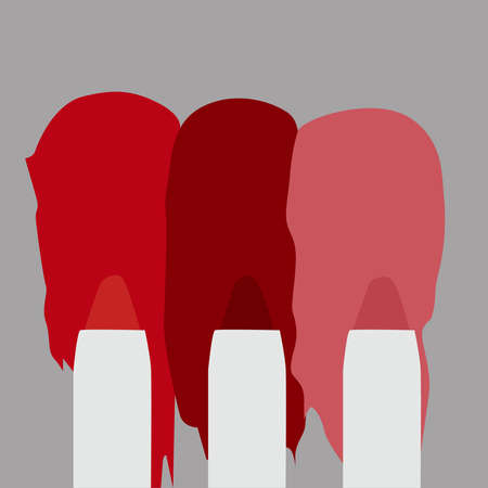 Three slippers, illustration, vector on white background.のイラスト素材