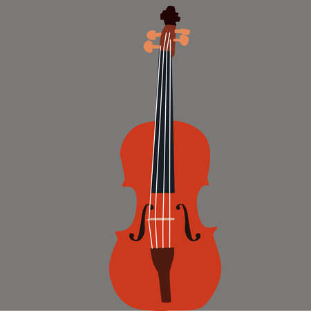Violin on grey, illustration, vector on white background.のイラスト素材