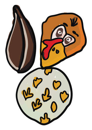 Turkey face cookies, illustration, vector on white background.のイラスト素材