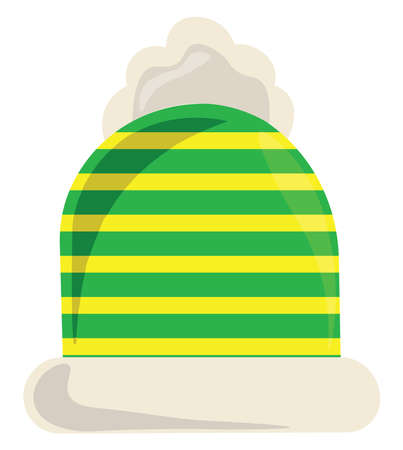 Green winter hat, illustration, vector on white background.のイラスト素材