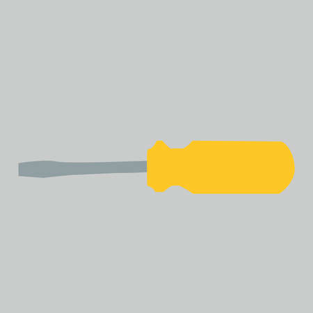 Yellow screwdriver, illustration, vector on white background.のイラスト素材
