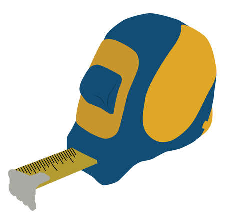 Yellow tape measure, illustration, vector on white background.のイラスト素材