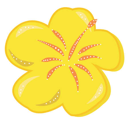 Yellow flower, illustration, vector on white background.のイラスト素材