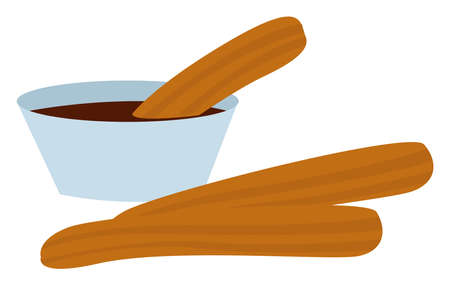 Churros, illustration, vector on white background.のイラスト素材