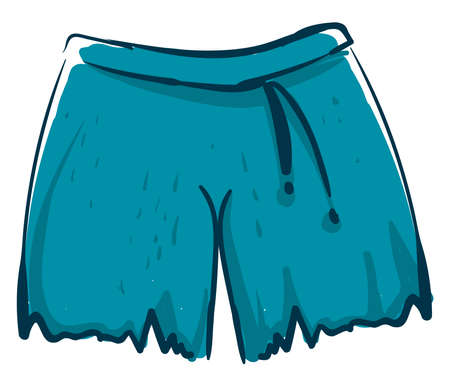 Blue shorts, illustration, vector on white background.のイラスト素材