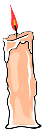 Long candle, illustration, vector on white background.のイラスト素材