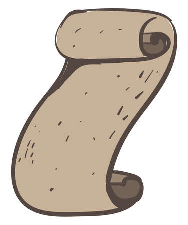 Scroll old paper, illustration, vector on white background.のイラスト素材
