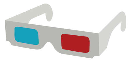 3D glasses, illustration, vector on white background.のイラスト素材
