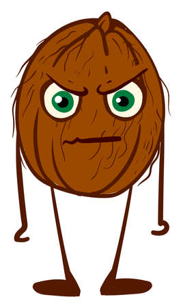 Big cocnut, illustration, vector on white background.のイラスト素材