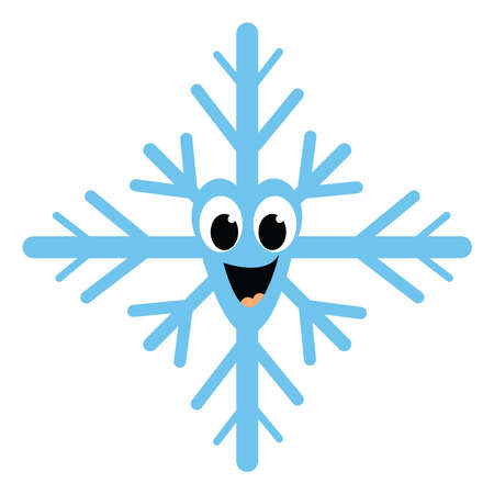 Big snowflake, illustration, vector on white background.のイラスト素材