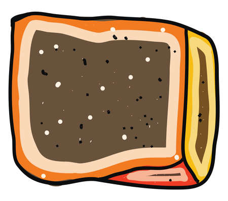 Black bread, illustration, vector on white background.のイラスト素材