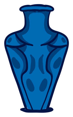 Blue vase for flowers, illustration, vector on white background.のイラスト素材