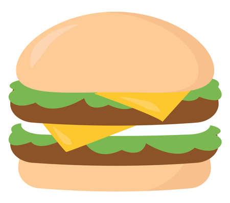 Sweet burger, illustration, vector on white background.のイラスト素材