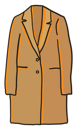 Camel coat flat, illustration, vector on white background.のイラスト素材