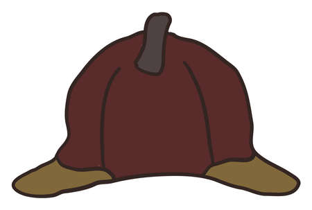 Deerstalker hat, illustration, vector on white background.のイラスト素材