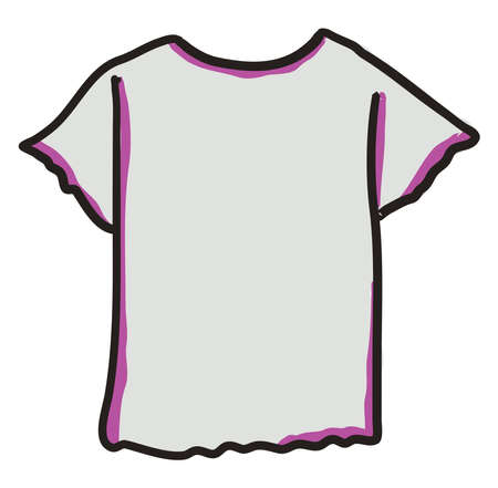 White shirt, illustration, vector on white background.のイラスト素材