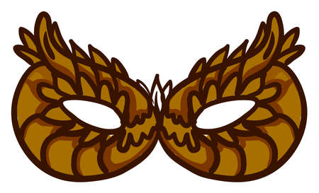 Brown mask, illustration, vector on white background.のイラスト素材