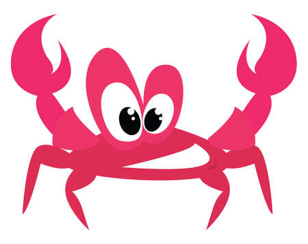 Pink crab, illustration, vector on white background.のイラスト素材