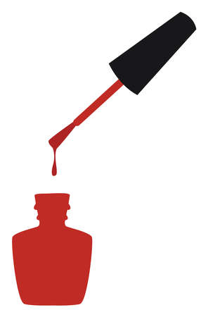 Red nail polish, illustration, vector on white background.のイラスト素材