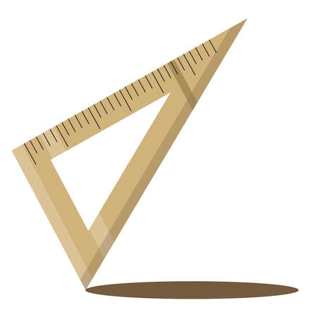 Wooden ruler, illustration, vector on white background.のイラスト素材