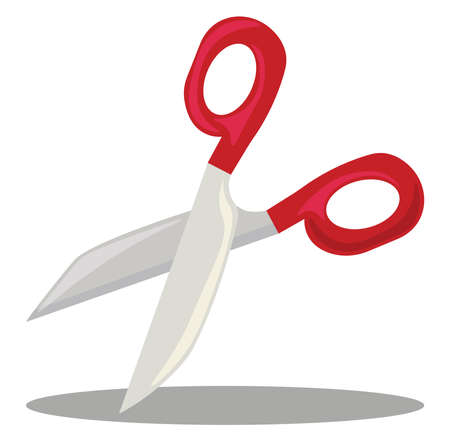 Big scissors, illustration, vector on white background.のイラスト素材