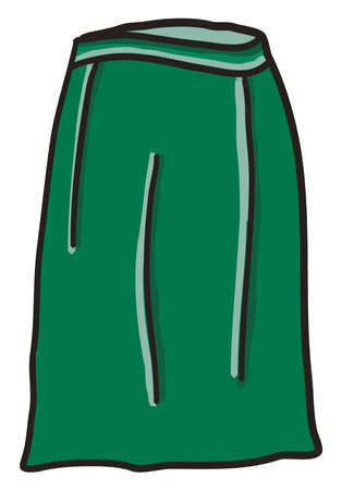 Green skirt, illustration, vector on white background.のイラスト素材