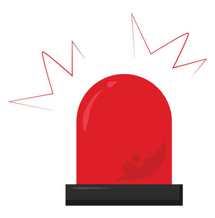 Siren light, illustration, vector on white background.