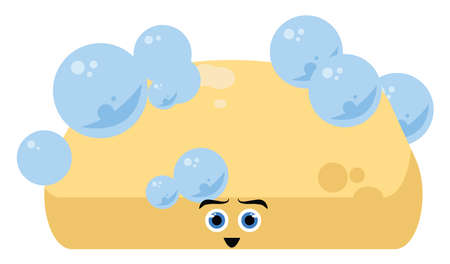 Yellow sponge, illustration, vector on white background.のイラスト素材