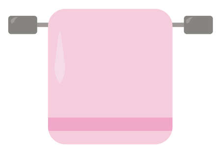 Pink towel, illustration, vector on white background.のイラスト素材
