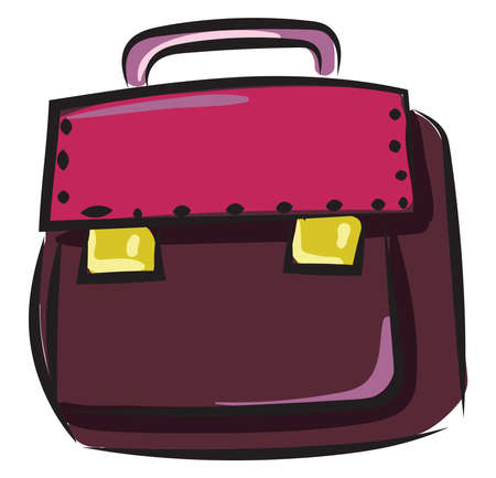 Purple woman bag, illustration, vector on white background.のイラスト素材