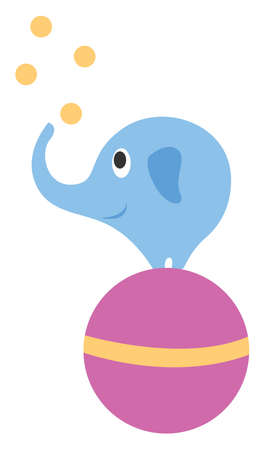 Elephant acrobat, illustration, vector on white background.のイラスト素材