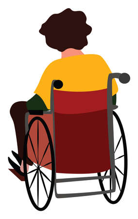Person in a wheelchair, illustration, vector on white background.のイラスト素材