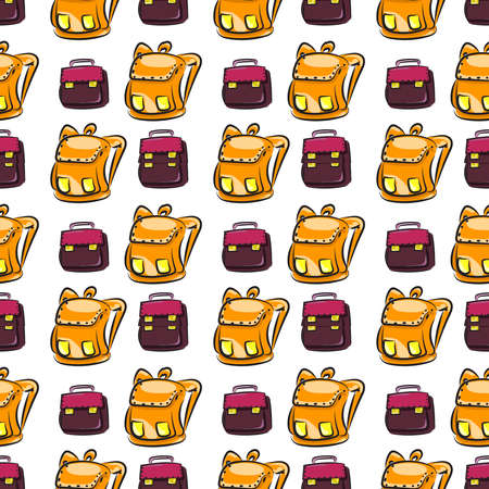 Bags pattern, illustration, vector on white background.のイラスト素材