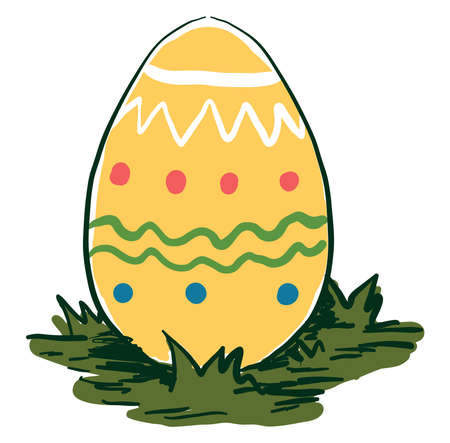 Golden egg, illustration, vector on white background.のイラスト素材