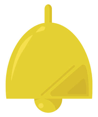Yellow bell, illustration, vector on white background.のイラスト素材