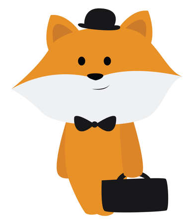 Businessman fox, illustration, vector on white background.のイラスト素材