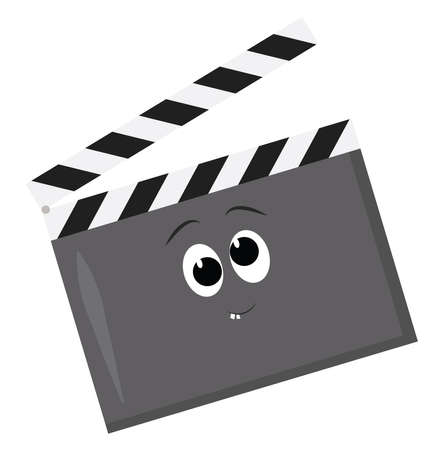 Clapperboard, illustration, vector on white background.のイラスト素材