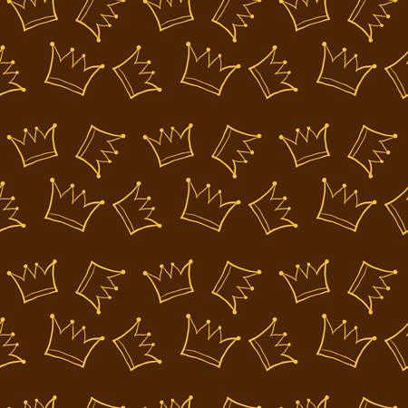 Crowns pattern, illustration, vector on white background.のイラスト素材