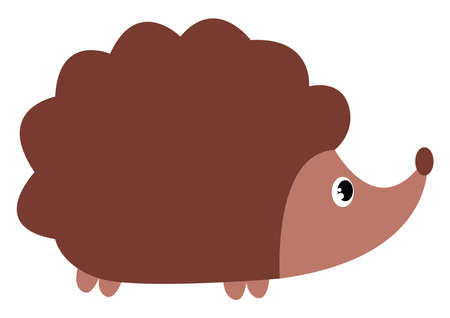 Curly hedgehog, illustration, vector on white background.のイラスト素材